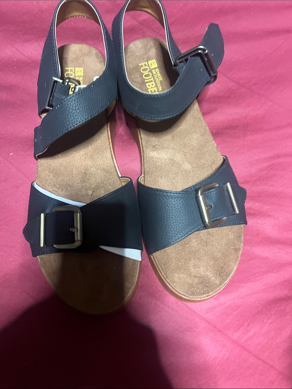 White Mountain Women's Black Buckle Platform Sandal - Picture 10 of 10